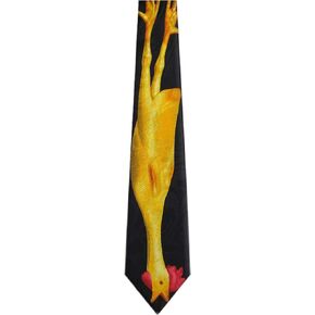 BIRD-200 - Black - Yellow - Red - Mens Rubber Chicken Necktie