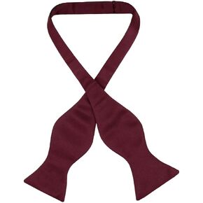 Vesuvio Napoli SELF TIE Bow Tie Solid BURGUNDY Color Men's BowTie