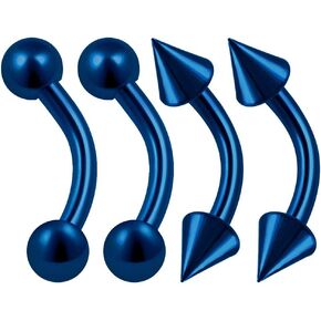 4 قطعة الفولاذ المقاوم للصدأ الأزرق الداكن منحنى الحديد 16 جرام 3 مللي متر الكرة سبايك الفص ثعبان دغة أقراط الشفاه ثقب المجوهرات رؤية المزيد من الأحجام in Kuwait