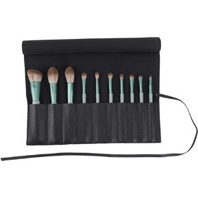 Bird&Fish Makeup Brush Case Travel, makeup brush case roll up,brush holder makeup,Holder Organizer Brushes Pouch Cosmetic Bag for Travel，Rolling Bag Storage Case PU Leather