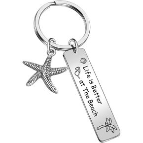 Beach Lover Gift Summer Vacation Gift surfing Keychain Ocean Lover Gift Starfish Jewelry for Nature Lover Gift Ocean Jewelry summer Ocean Gift Sea Lover Jewelry Friendship Jewelry