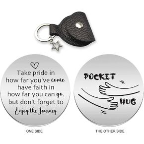 RYOTKIK Don't Forget to Enjoy The Journey Inspirational Pocket Hug Stainless Steel Double Sided Token Gift, Long Distance Relationship Keepsake, Gift for Family Friends Sister Son in Kuwait