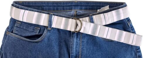 Cotton woven Stripe waist Belt Double D ring multicolored girl teen women Belt soft vintage designer in Saudi Arabia