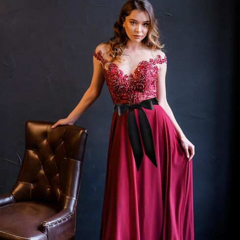Bow Belt For Dress Bridal Sash Belt Ladies Tie Belts Bow Belt Special Occasion Dress Sash Wedding Sash Bow Belts Women Dress Belt For Party Long Sash Bridal Waist Belts For Occasion Dress Bridal Sash in Saudi Arabia