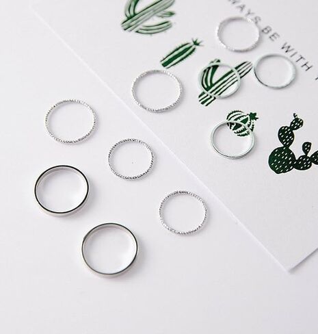 Stackable Rings for Women Boho Rings Set Vintage Silver Knuckle Rings Crystal Midi Pinky Rings Adjustable Jewelry Gift in Saudi Arabia