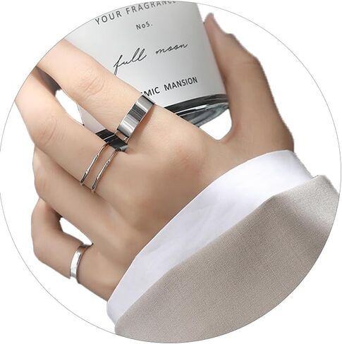 Stackable Rings for Women Boho Rings Set Vintage Silver Knuckle Rings Crystal Midi Pinky Rings Adjustable Jewelry Gift in Saudi Arabia