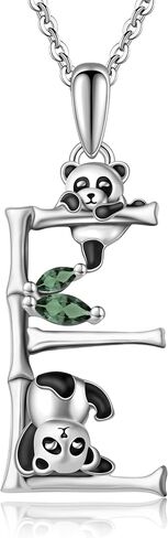 الباندا قلادة 925 الفضة الاسترليني قلادة الباندا الأولي للنساء L الأولي O الأولي E الأولي رسالة قلادة قلادة هدايا مجوهرات للفتيات الأصدقاء in Kuwait
