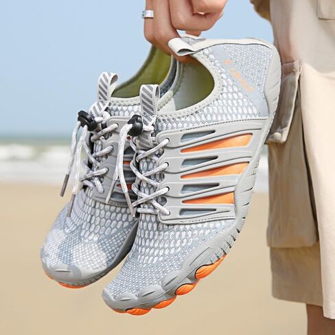 Quick-Dry Water Sports Barefoot Shoes for Swim Beach Pool Surf Yoga for Women Men - Outdoor Surf Yoga Exercise - (Water Shoe-Grey Dori) in Saudi Arabia