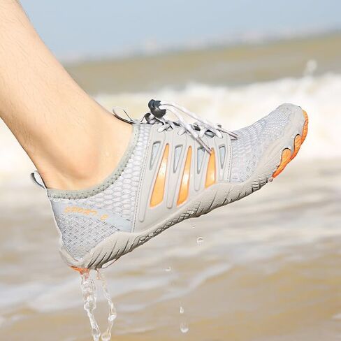 Quick-Dry Water Sports Barefoot Shoes for Swim Beach Pool Surf Yoga for Women Men - Outdoor Surf Yoga Exercise - (Water Shoe-Grey Dori) in Saudi Arabia