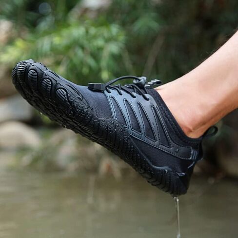 Quick-Dry Water Sports Barefoot Shoes for Swim Beach Pool Surf Yoga for Women Men - Outdoor Surf Yoga Exercise - (Water Shoe-Light Dark Black) in Saudi Arabia