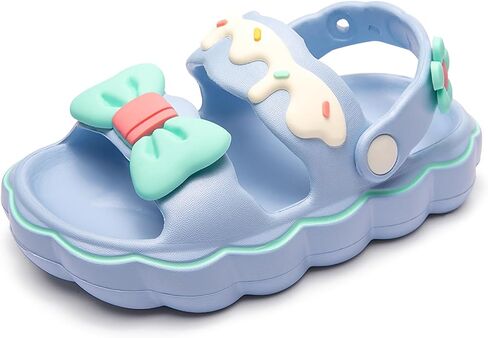 Luffymomo Little Kids Boys Girls Eva Sandals Lightweight Summer Sandal Double Back Stap with Flower and Bow in Saudi Arabia