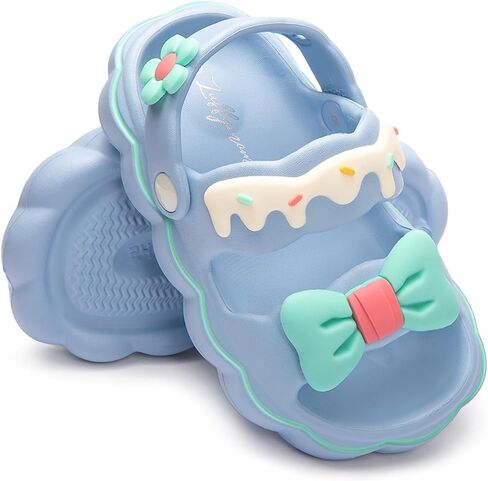 Luffymomo Little Kids Boys Girls Eva Sandals Lightweight Summer Sandal Double Back Stap with Flower and Bow in Saudi Arabia