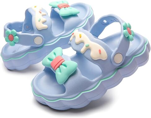 Luffymomo Little Kids Boys Girls Eva Sandals Lightweight Summer Sandal Double Back Stap with Flower and Bow in Saudi Arabia