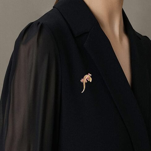 Rhinestone Gecko Lizard Brooch Pin for Women Girls Gold Plated Fashion Crystal Animal Brooches Lapel Pins Cute Dress Accessories Holiday Birthday Theme Party Jewelry Unisex Gift Souvenir in Saudi Arabia