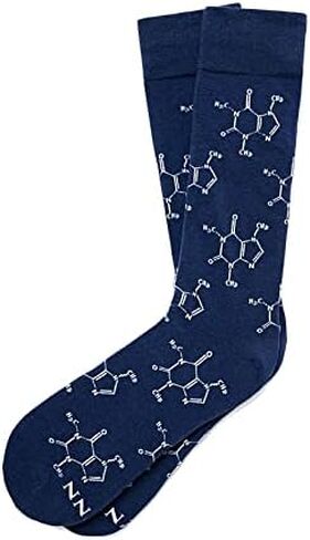 Men's Caffeine Molecule Coffee Novelty Crew Dress Socks in Kuwait