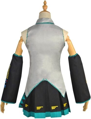 زي الثلج النسائي، فستان الرسوم المتحركة التنكري الزي المدرسي لهاتسوني ميكو مع إصدار الجورب 1 in Kuwait