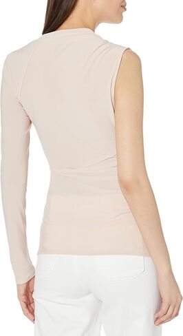 BCBGMAXAZRIA Women's Asymmetrical Neck Draped One Sleeve Cutout Top in Saudi Arabia
