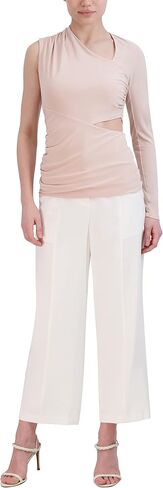 BCBGMAXAZRIA Women's Asymmetrical Neck Draped One Sleeve Cutout Top in Saudi Arabia