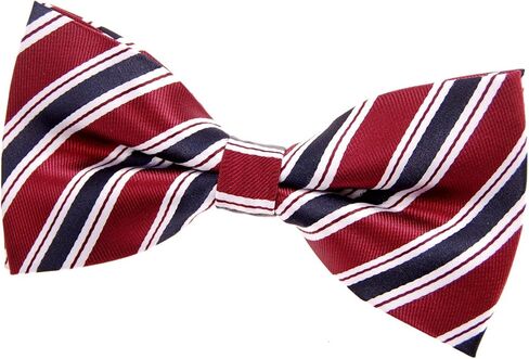 Retreez Preppy Stripe Pattern Woven Microfiber Pre-tied Bow Tie (5") in Saudi Arabia
