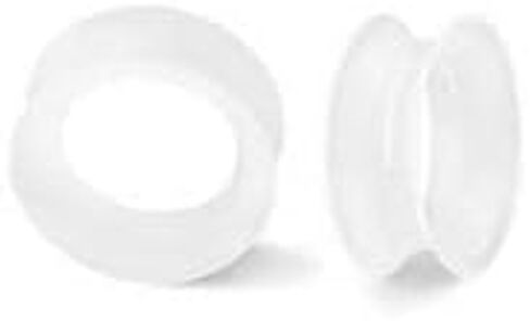 Pair 5/8" (16MM) CLEAR SILICONE EARSKIN TUNNELS Double Flare Gauges Super Ultra Thin Soft Flexible Flesh Plugs (2pcs) in Saudi Arabia