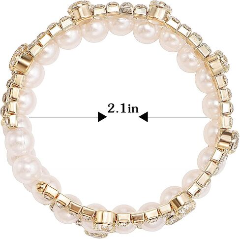 Adjustable Rhinestone Bracelet Classical Pearl Bracelet Bangle for Women Girls Jewelry in Saudi Arabia