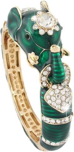 EVER FAITH Women's Austrian Crystal Enamel Adorable Elephant Bangle Bracelet in Saudi Arabia