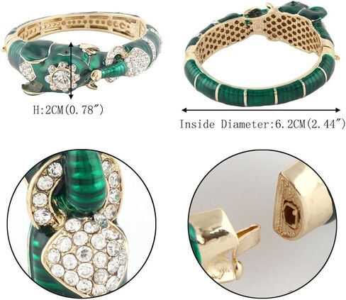 EVER FAITH Women's Austrian Crystal Enamel Adorable Elephant Bangle Bracelet in Saudi Arabia