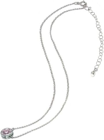 GemStar USA Sterling Silver 6mm Round Bezel-Set Dainty Choker Necklace Made with European Crystals in Saudi Arabia