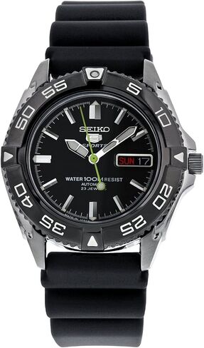 Seiko 5 Black Dial Rubber Strap Automatic Mens Watch SNZB23J2 in Saudi Arabia