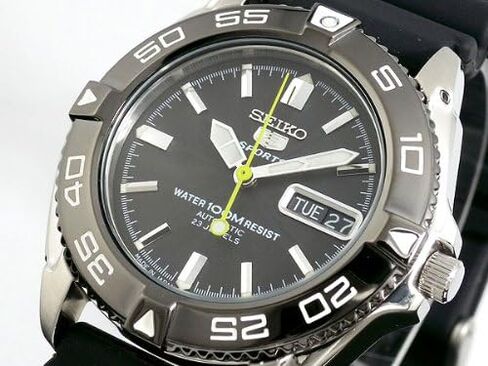 Seiko 5 Black Dial Rubber Strap Automatic Mens Watch SNZB23J2 in Saudi Arabia
