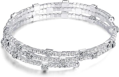 Adjustable Rhinestone Bracelet Classical Pearl Bracelet Bangle for Women Girls Jewelry in Saudi Arabia