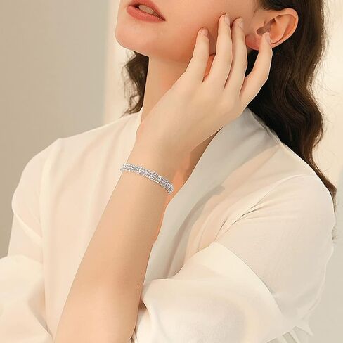 Adjustable Rhinestone Bracelet Classical Pearl Bracelet Bangle for Women Girls Jewelry in Saudi Arabia