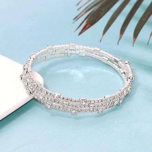 Adjustable Rhinestone Bracelet Classical Pearl Bracelet Bangle for Women Girls Jewelry in Saudi Arabia
