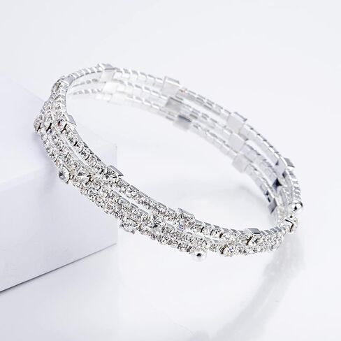 Adjustable Rhinestone Bracelet Classical Pearl Bracelet Bangle for Women Girls Jewelry in Saudi Arabia