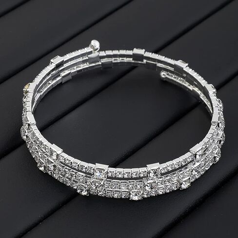 Adjustable Rhinestone Bracelet Classical Pearl Bracelet Bangle for Women Girls Jewelry in Saudi Arabia