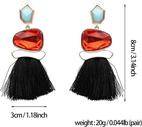 Boho Vintage Statement National Style Tassel Water Heart Leaf Shaped Alloy Long Drop Dangle Earrings in Saudi Arabia