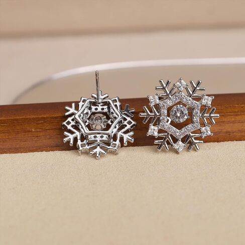 JeanBeau Snowflake Bow Heart Stud Earrings for Women Teen Girls, Cute Sparkly Cubic Zirconia Rhinestone Shell Cartilage Hypoallergenic Holiday Prom Wedding Fashion Jewelry Gift in Saudi Arabia