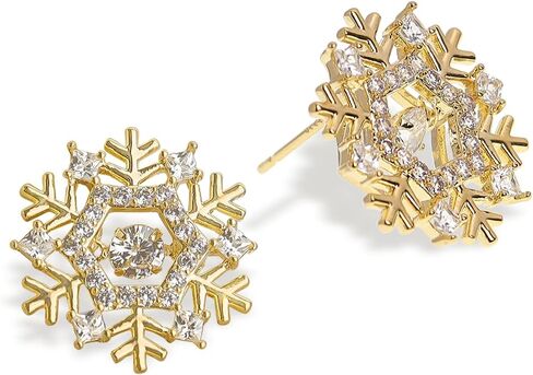 JeanBeau Snowflake Bow Heart Stud Earrings for Women Teen Girls, Cute Sparkly Cubic Zirconia Rhinestone Shell Cartilage Hypoallergenic Holiday Prom Wedding Fashion Jewelry Gift in Saudi Arabia