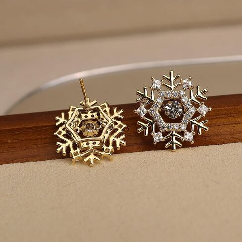 JeanBeau Snowflake Bow Heart Stud Earrings for Women Teen Girls, Cute Sparkly Cubic Zirconia Rhinestone Shell Cartilage Hypoallergenic Holiday Prom Wedding Fashion Jewelry Gift in Saudi Arabia