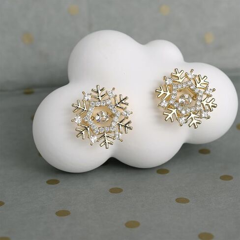 JeanBeau Snowflake Bow Heart Stud Earrings for Women Teen Girls, Cute Sparkly Cubic Zirconia Rhinestone Shell Cartilage Hypoallergenic Holiday Prom Wedding Fashion Jewelry Gift in Saudi Arabia