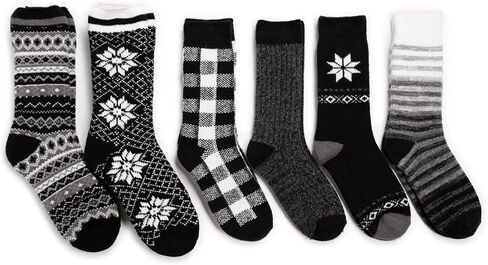 MUK LUKS Womens Microfiber Heat Reatiner Sock (6 Pair Pack) Qomen's Sock 6 pair pack Microfiber Crew Returns in Saudi Arabia