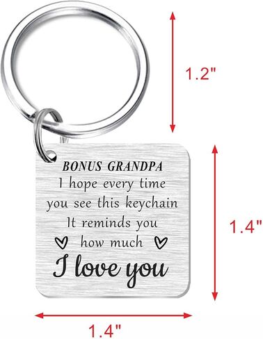 SOUSYOKYO Bonus Grandpa Gifts Step Grandfather Keychain, Best Bonus Grandpa Ever Gifts, Personalized Step Grandpa Fathers Day Birthday Gift Ideas, Love Pawpaw Christmas Key Chain Present, Silver, in Kuwait
