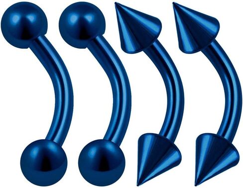 4 قطعة الفولاذ المقاوم للصدأ الأزرق الداكن منحنى الحديد 16 جرام 3 مللي متر الكرة سبايك الفص ثعبان دغة أقراط الشفاه ثقب المجوهرات رؤية المزيد من الأحجام in Kuwait