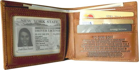 محافظ للرجال - محفظة جلدية منقوشة مع قول الحب، لأولادنا محفظة هدية لعيد الميلاد التخرج العام الجديد in Kuwait