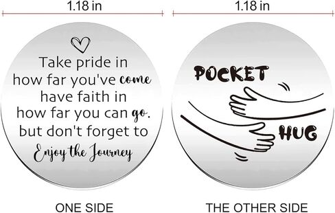 RYOTKIK Don't Forget to Enjoy The Journey Inspirational Pocket Hug Stainless Steel Double Sided Token Gift, Long Distance Relationship Keepsake, Gift for Family Friends Sister Son in Kuwait