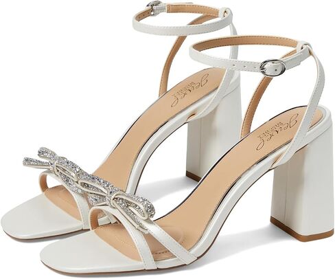 Jewel Badgley Mischka Hillary Block Heel Sandal with Rhinestone Bow in Saudi Arabia
