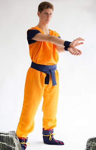 مجموعات أزياء شخصية أنيمي التنكرية مع طباعة لملابس الابن جوكو باللون البرتقالي مقاس S-XXL in Kuwait