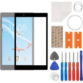 Front Screen Glass Outer Panel Lens Replacement +OCA Compatible with TAB 4 8.0 8504 TB-8504X TB-8504F (No LCD Screen and Touch Digitizer) with Repair Kit