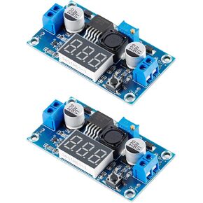 LM2577 DC-DC Boost Module, Digital Display Board Adjustable with LED Display Digital Voltmeter Boost Converter, Digital Display Board Circuit Board Input 4-35V Output Current 3A (2PCS)