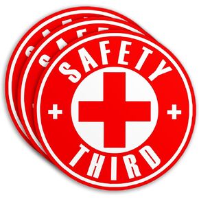 (3Pcs) Safety Third Sticker Life Circle Box Funny Hard Hat Tool Worker 2" Waterproof Die-Cut Vinyl Sticker for Laptop Water Bottle Hard Hat Kindle Cars Sticker Decal Stuff Gifts 2 Inches